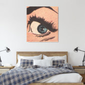 Comic Roy Lichtenstein Style Blue Eye Leinwanddruck (Insitu (Schlafzimmer))