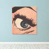 Comic Roy Lichtenstein Style Blue Eye Leinwanddruck (Insitu (Holzboden))