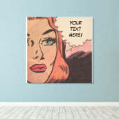 Comic Roy Lichtenstein Style Redhead Leinwanddruck (Insitu (Holzboden))