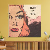 Comic Roy Lichtenstein Style Redhead Leinwanddruck (Insitu (Wohnzimmer))