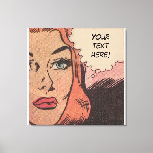 Comic Roy Lichtenstein Style Redhead Leinwanddruck (Vorderseite)