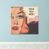 Comic Roy Lichtenstein Style Redhead Leinwanddruck (Insitu (Holzboden))