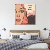 Comic Roy Lichtenstein Style Redhead Leinwanddruck (Insitu (Schlafzimmer))