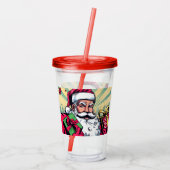 Comic Santa/Weihnachten Acryltrinkbecher (Rückseite)