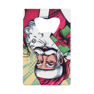 Comic Santa/Weihnachten Geldbeutel Flaschenöffner