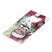 Comic Santa/Weihnachten Geldbeutel Flaschenöffner (Vorderseite Schrägansicht)