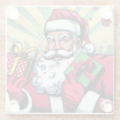Comic Santa/Weihnachten Glasuntersetzer (Rückseite)