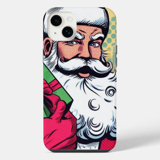 Comic Santa/Weihnachten iPhone Hülle (Rückseite)