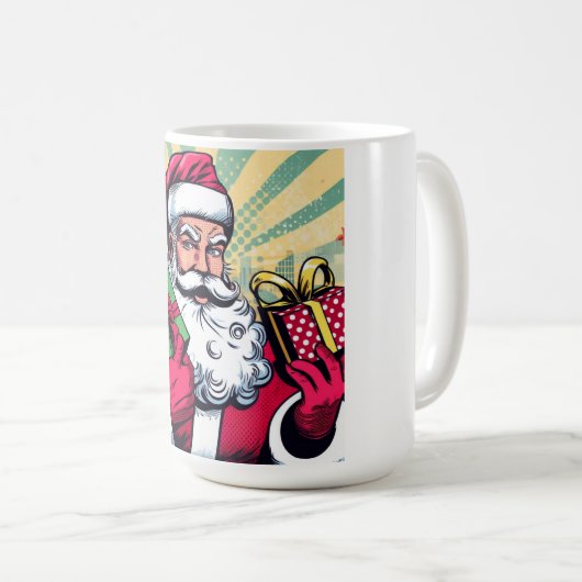 Comic Santa/Weihnachten Kaffeetasse (VorderseiteRechts)