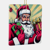 Comic Santa/Weihnachten Keramikornament (Rechts)