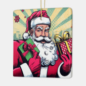Comic Santa/Weihnachten Keramikornament (Links)