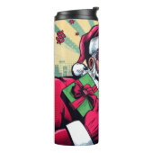 Comic Santa/Weihnachten Thermosbecher (Nach links gedreht)