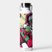 Comic Santa/Weihnachten Trinkflasche (Vorne)