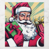 Comic Santa/Weihnachten Weinetikett (Einzelnes Label)