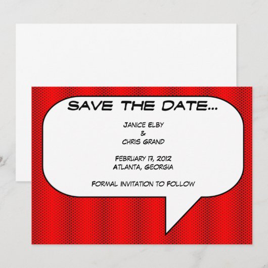 Comic Save the Date (Vorne/Hinten)