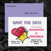 Comic Save the Date Postkarte | Moderne Pop-Art