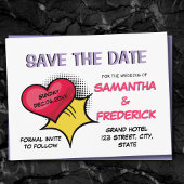 Comic Save the Date Postkarte | Moderne Pop-Art