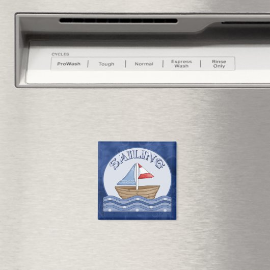 Comic Segelboot Magnet (In Situ (Geschirrspüler))