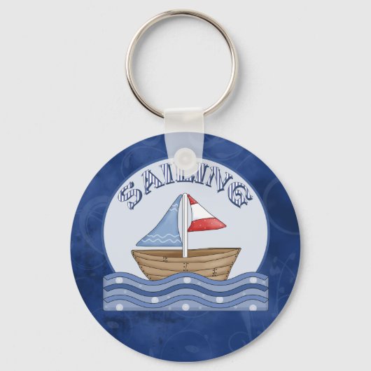 Comic Segelboot Schlüsselanhänger (Vorderseite)