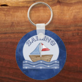 Comic Segelboot Schlüsselanhänger (Vorderseite)