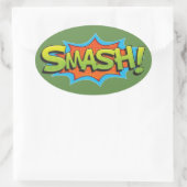 Comic Smash! Ovaler Aufkleber (Tasche)