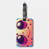 Comic Space Alien Critter Luggage Tag Gepäckanhänger (Rückseite vertikal)