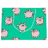 Comic Spaß Cartoon Pig Baby wählen Farbe L G Große Geschenktüte (Vorderseite)