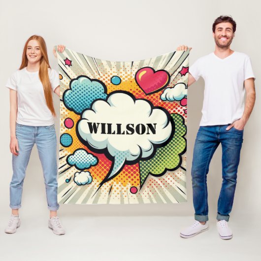 Comic Speech Bubble Pattern Fleecedecke (Beispiel)