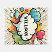 Comic Speech Bubble Pattern Fleecedecke (Vorderseite (Horizontal))