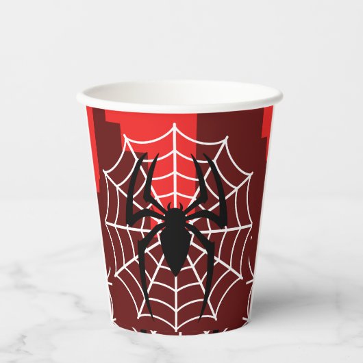 Comic Spider Thema Geburtstagsfeier Papiertasse Pappbecher (Vorderseite)
