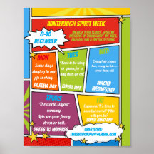 COMIC Spirit-Woche Schulflyer SUPER HELD