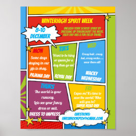 COMIC Spirit wochenschulische Flyer SUPER HERO Poster