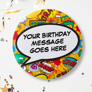 Comic-Sprechblase Geburtstagsfeier Geschenk Po Button