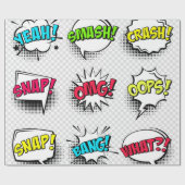 Comic-Sprechblasen mit Halbton-Schatten und Text Geschenkpapier (Flach)