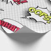 Comic-Sprechblasen mit Halbton-Schatten und Text Geschenkpapier (Ecke)