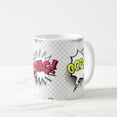 Comic-Sprechblasen mit Halbton-Schatten und Text Kaffeetasse (VorderseiteRechts)