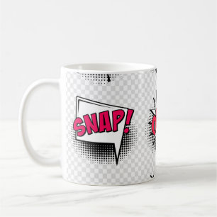 Comic-Sprechblasen mit Halbton-Schatten und Text Kaffeetasse