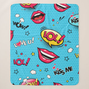 Comic-Sprechblasen und weibliche Lippen mit versch Sherpadecke