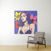 Comic-Stil hübsche Frau Tapestry Wandteppich (Beispiel)
