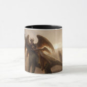 Comic-Stil Inanna mit Dinosaurier Tasse (Zentrum)