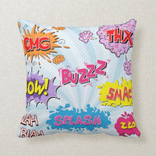 Comic-Stil Mädchen-Superhelden-Design Kissen