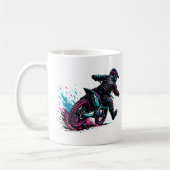 Comic-Stil Motocross-Fahrer Matschspritzer Kaffeetasse (Links)