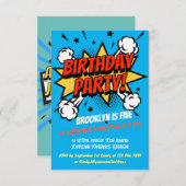 Comic-Stil Splint Geburtstagseinladung Einladung (Vorne/Hinten)