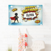 Comic-Stil-Superhelden-Jungen-Name Geburtstag Banner (Insitu)