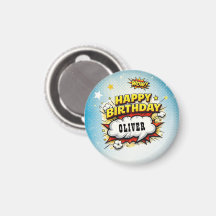 Comic-Stil-Superhelden-Jungen-Name Geburtstag