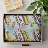 Comic-Stil-Superhelden-Jungen-Name Geburtstag Seidenpapier (Geschenk)