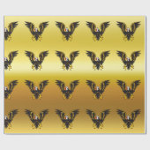 Comic-Streifen Schwarz-Gold Adler mit Goldfolie Geschenkpapier (Flach)