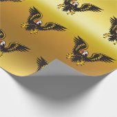 Comic-Streifen Schwarz-Gold Adler mit Goldfolie Geschenkpapier (Ecke)