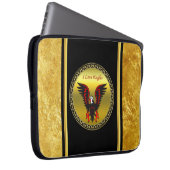 Comic-Streifen Schwarzer und roter Adler mit Goldf Laptopschutzhülle (Vorne Rechts)