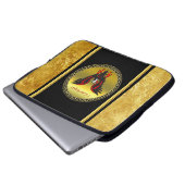 Comic-Streifen Schwarzer und roter Adler mit Goldf Laptopschutzhülle (Vorne Knopf)